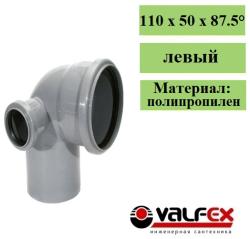 Купить товар Universal egilish 110/50x87,5° chapga. ichki kanalizatsiya(30) VALFEX